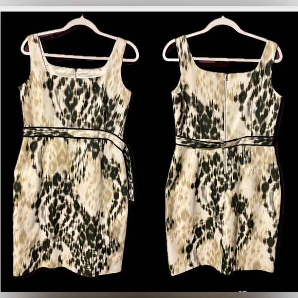 T-Tahari belted knee length dress size 10 - Picture 2 of 9